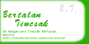 bertalan timcsak business card